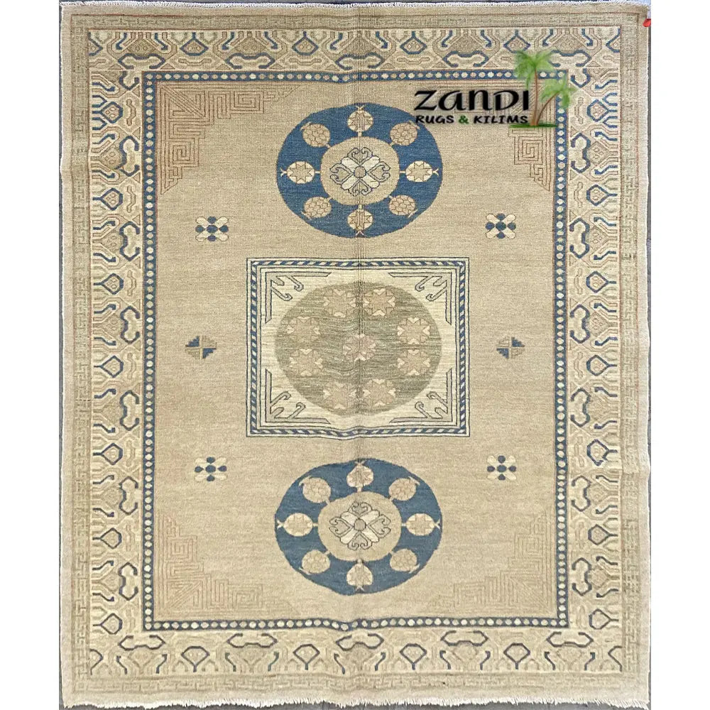 One Of The Kind Pakistani Hand-Knotted Rug 8'9" x 5'9" zandirugs